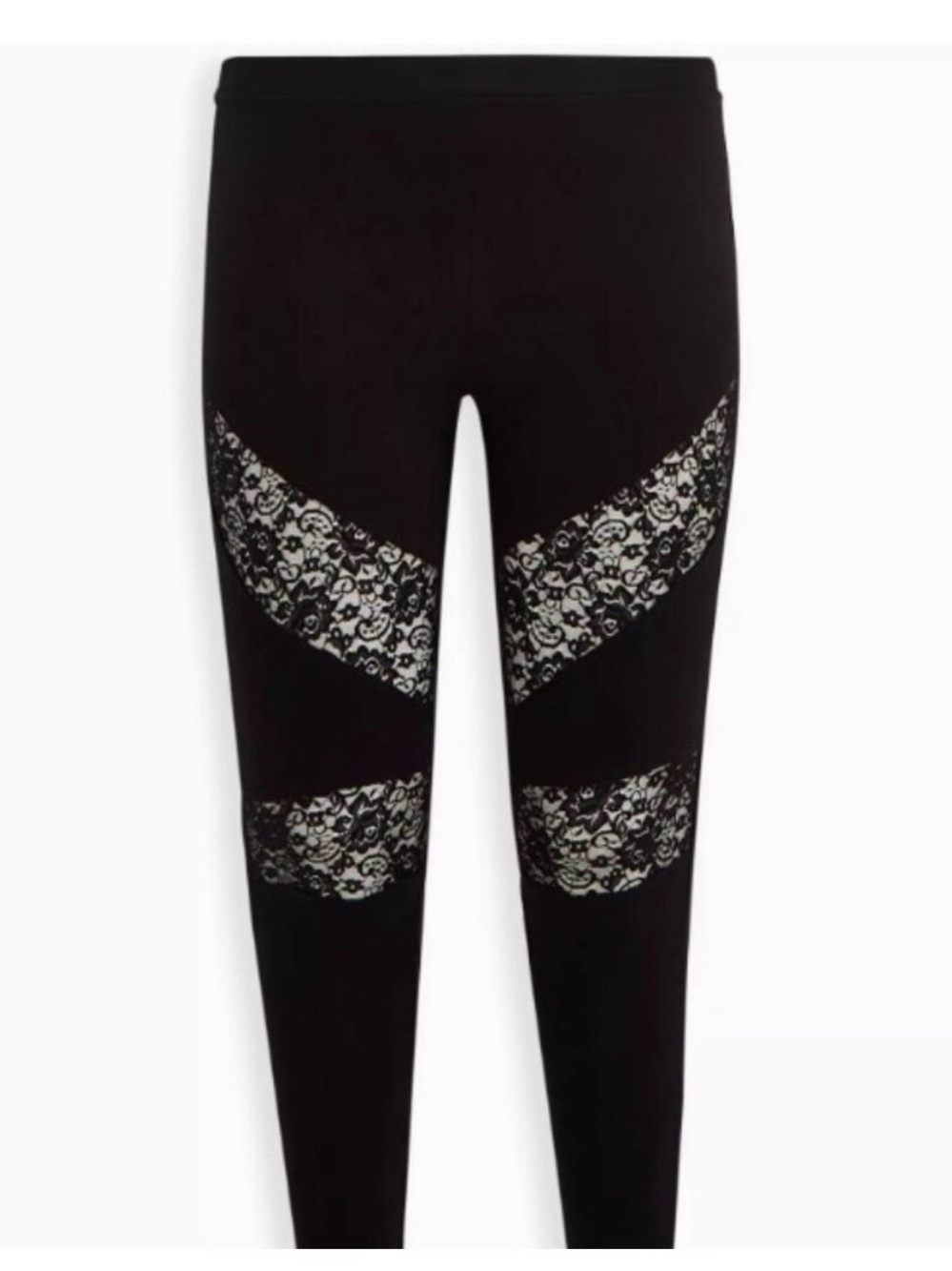Torrid Black Leggings with Lace Panels